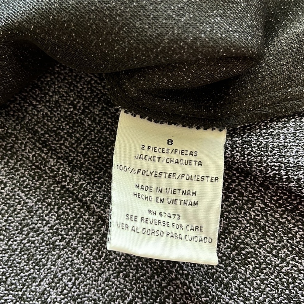 NWT Danny & Nicole 2 piece tweed ruffled skirt and jacket violet/black size 8 - Picture 15 of 16